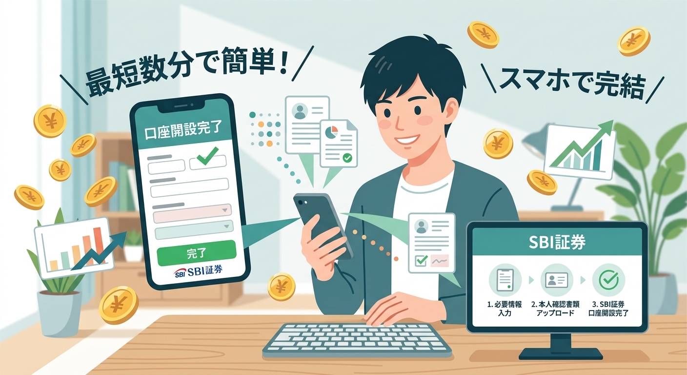 【2026年最新】スマホで5分!SBI証券の口座開設と新NISAを始める全手順【初心者向け図解】
