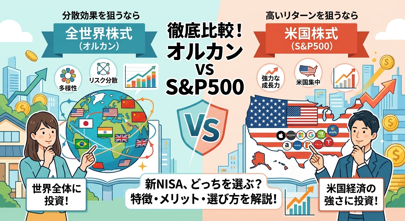 【2026年最新】新NISAは「オルカン」と「S&P500」どっち?迷いを一発で消す最適解