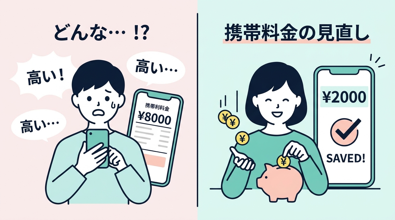 【2026年最新】毎月8,000円のスマホ代をドブに捨てていた庶民が、格安SIMに変えて月5,000円浮かせたリアルな話
